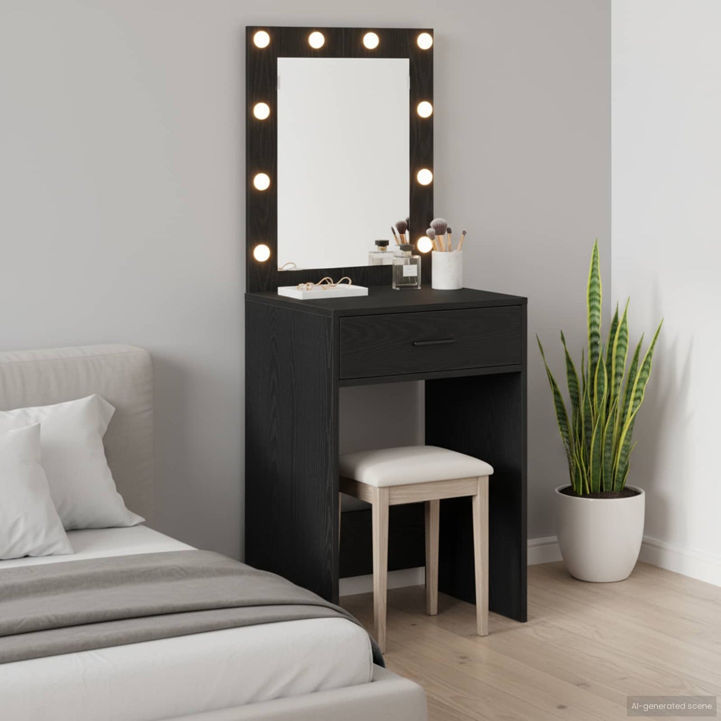 Dressing Table Black Oak 50 x 41 x 135 cm Engineered Wood