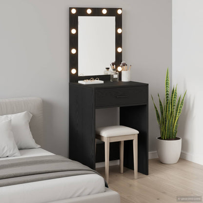 Dressing Table Black Oak 50 x 41 x 135 cm Engineered Wood