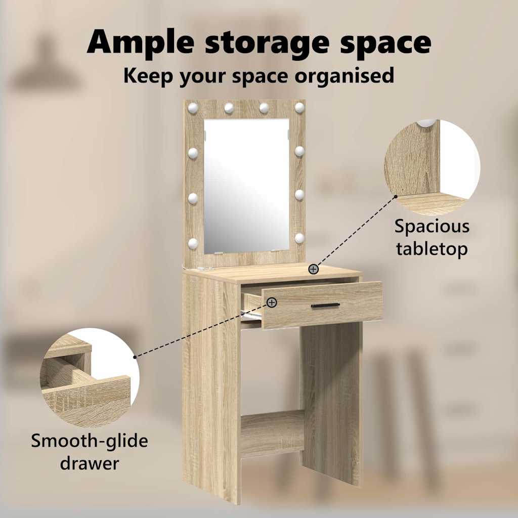 Dressing Table Sonoma Oak 50 x 41 x 135 cm Engineered Wood