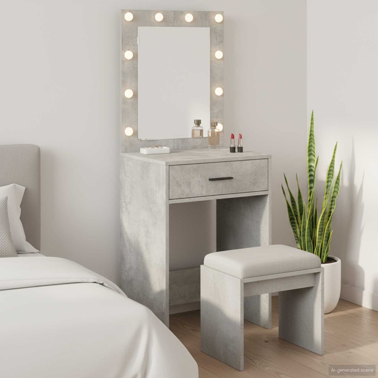 Dressing Table Concrete Grey 50 x 41 x 135 cm Engineered Wood