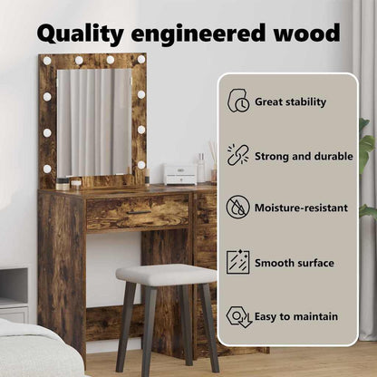 Dressing Table Smoked Oak 50 x 41 x 135 cm Engineered Wood