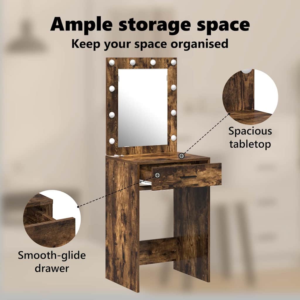 Dressing Table Smoked Oak 50 x 41 x 135 cm Engineered Wood