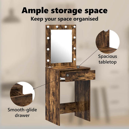 Dressing Table Smoked Oak 50 x 41 x 135 cm Engineered Wood
