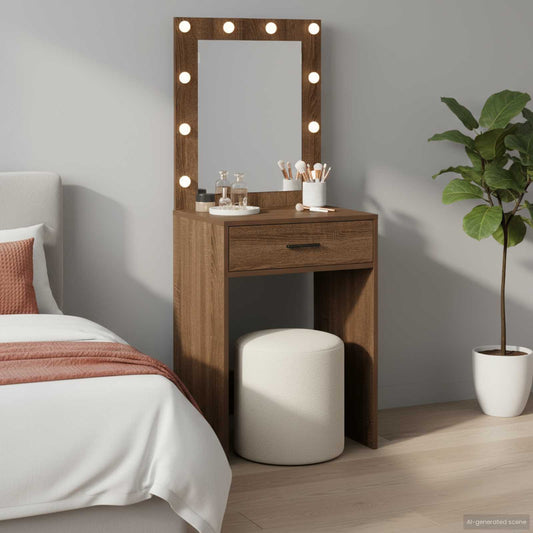 Dressing Table Brown Oak 50 x 41 x 135 cm Engineered wood