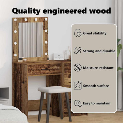 Dressing Table Old Wood 50 x 41 x 135 cm Engineered Wood