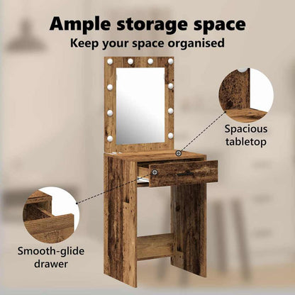 Dressing Table Old Wood 50 x 41 x 135 cm Engineered Wood