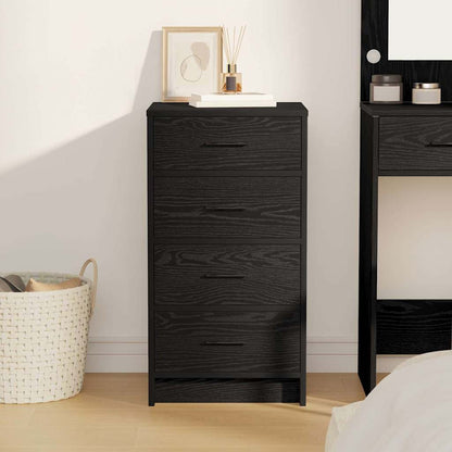 Sideboard with Drawer Black oak 40 x 41 x 75 cm Engineered wood