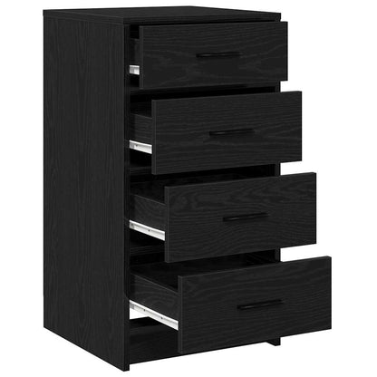 Sideboard with Drawer Black oak 40 x 41 x 75 cm Engineered wood