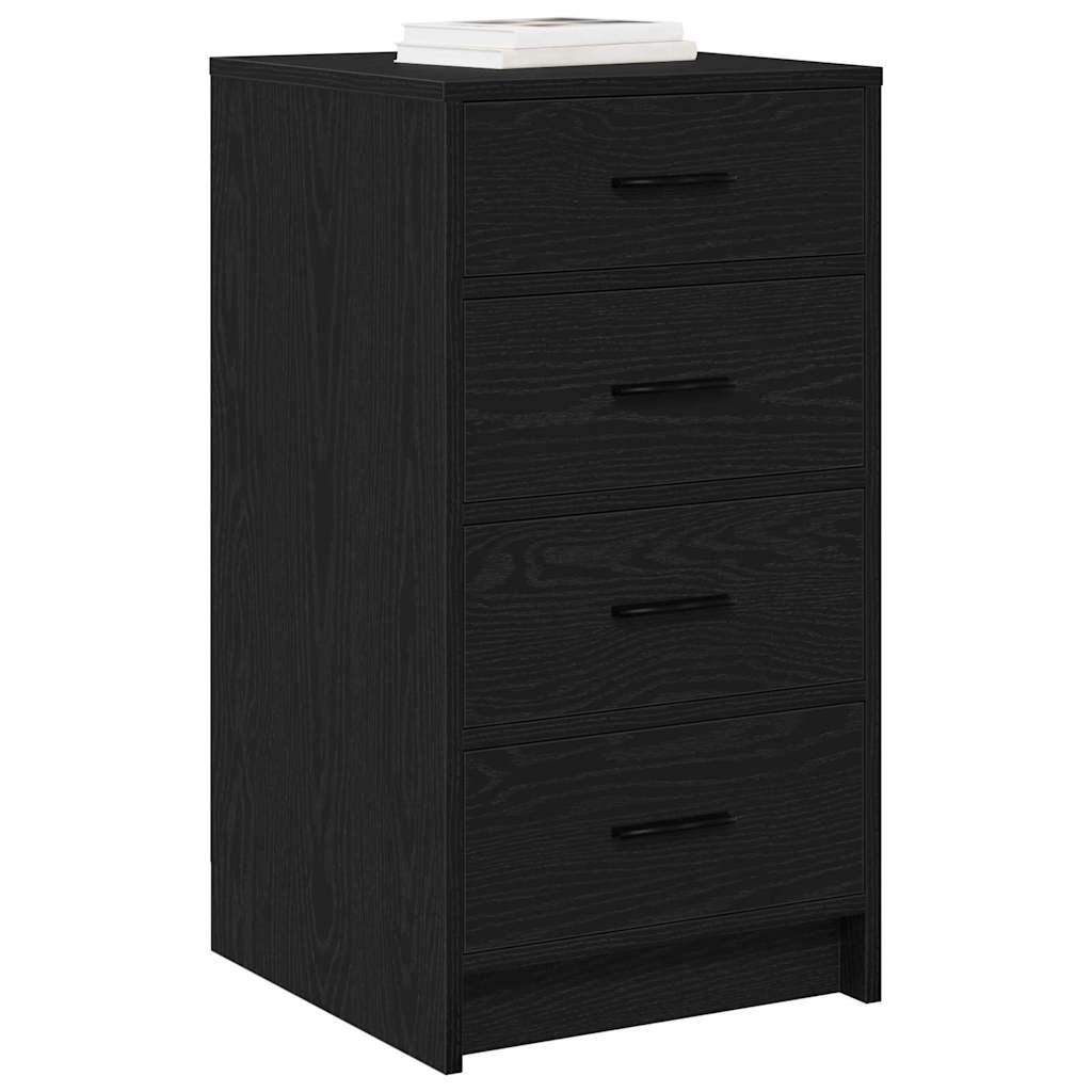 Sideboard with Drawer Black oak 40 x 41 x 75 cm Engineered wood