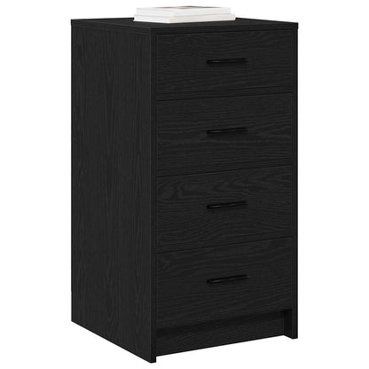 Sideboard with Drawer Black oak 40 x 41 x 75 cm Engineered wood