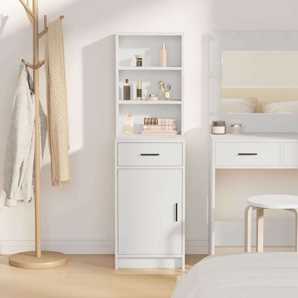 Highboard with Drawer White 40 x 40.5 x 135 cm Engineered Wood