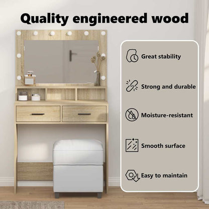 Dressing Table Sonoma Oak 79 x 41 x 135 cm Engineered Wood