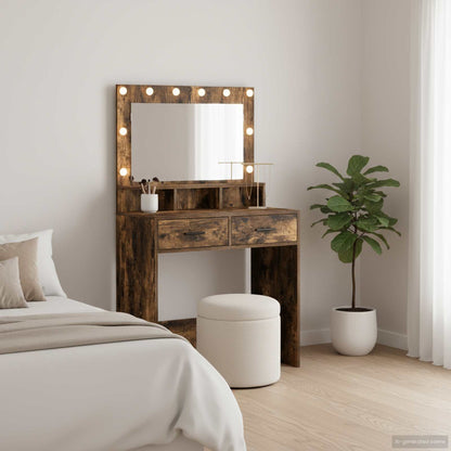Dressing Table Smoked Oak 79 x 41 x 135 cm Engineered Wood