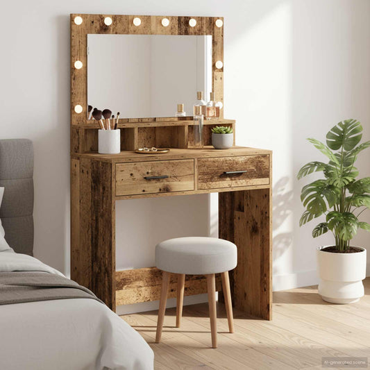 Dressing Table Old Wood 79 x 41 x 135 cm Engineered Wood