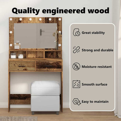 Dressing Table Old Wood 79 x 41 x 135 cm Engineered Wood
