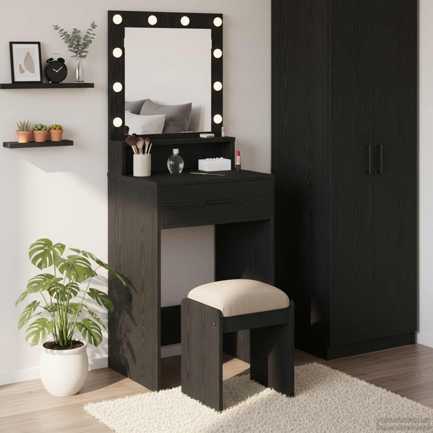 Dressing Table Black Oak 50 x 41 x 135 cm Engineered Wood