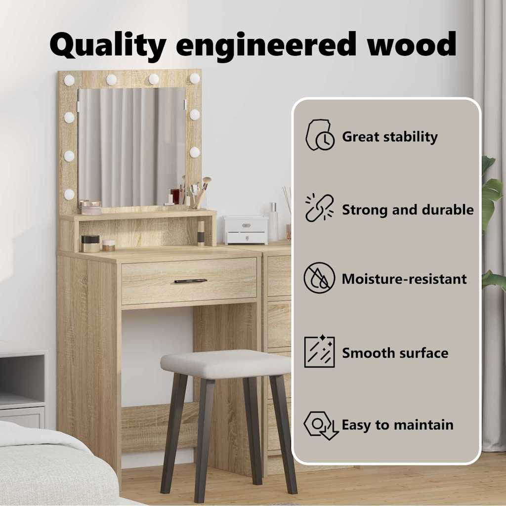 Dressing Table Sonoma Oak 50 x 41 x 135 cm Engineered Wood