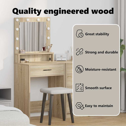 Dressing Table Sonoma Oak 50 x 41 x 135 cm Engineered Wood