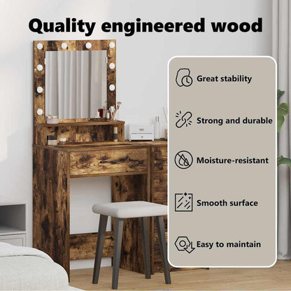 Dressing Table Smoked Oak 50 x 41 x 135 cm Engineered Wood