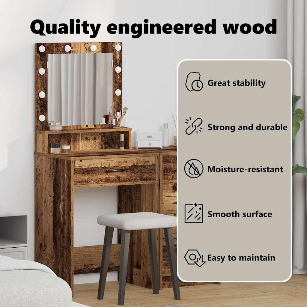 Dressing Table Old Wood 50 x 41 x 135 cm Engineered Wood