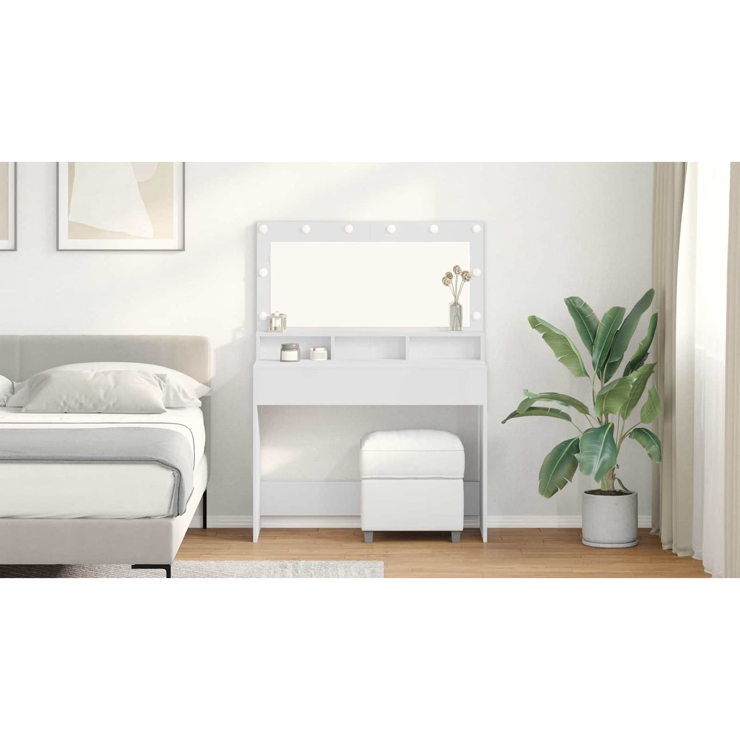 Dressing Table White 100 x 41 x 135 cm Engineered Wood