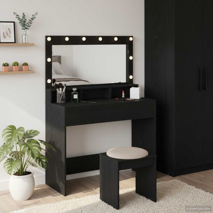Dressing Table Black Oak 100 x 41 x 135 cm Engineered Wood