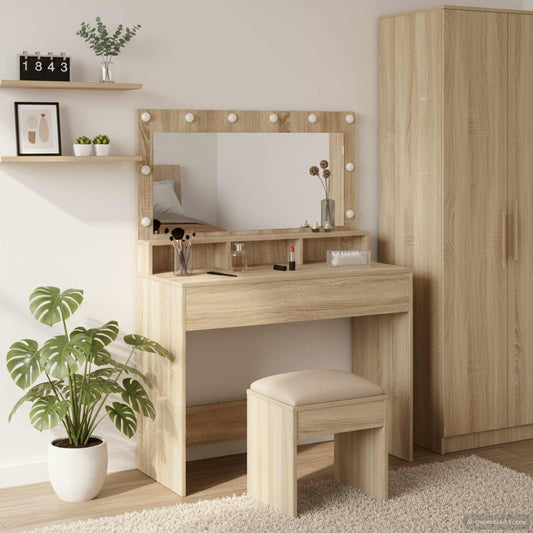Dressing Table Sonoma Oak 100 x 41 x 135 cm Engineered Wood