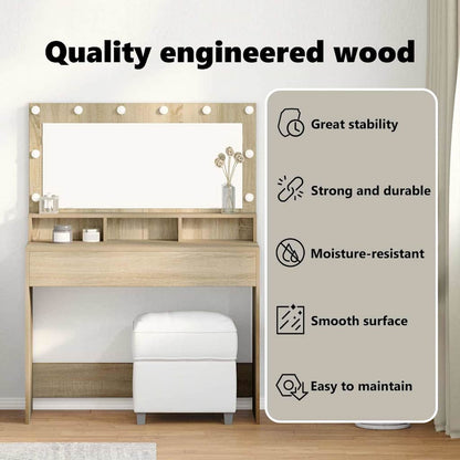 Dressing Table Sonoma Oak 100 x 41 x 135 cm Engineered Wood