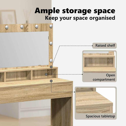 Dressing Table Sonoma Oak 100 x 41 x 135 cm Engineered Wood