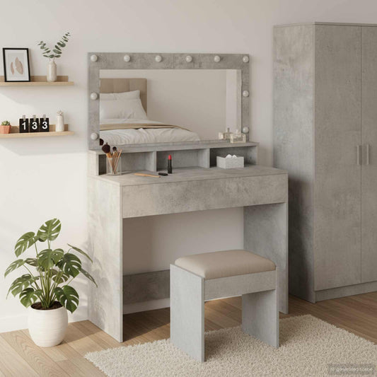 Dressing Table Concrete Grey 100 x 41 x 135 cm Engineered Wood