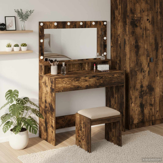 Dressing Table Smoked Oak 100 x 41 x 135 cm Engineered Wood