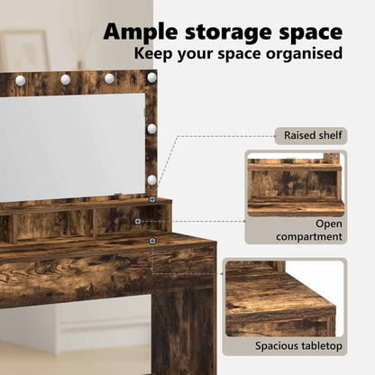 Dressing Table Smoked Oak 100 x 41 x 135 cm Engineered Wood
