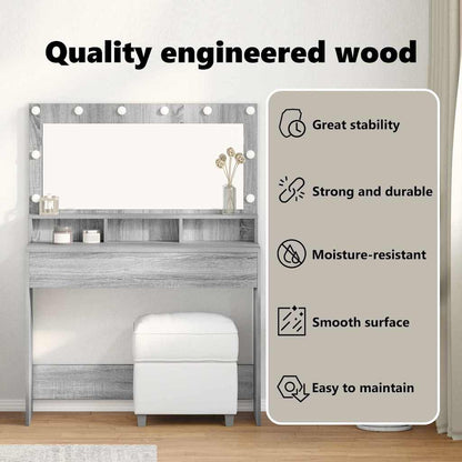 Dressing Table Grey Sonoma 100 x 41 x 135 cm Engineered Wood