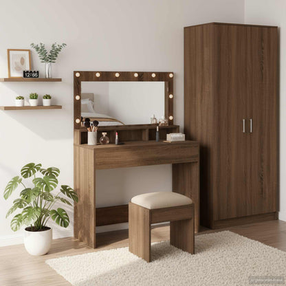 Dressing Table Brown Oak 100 x 41 x 135 cm Engineered Wood