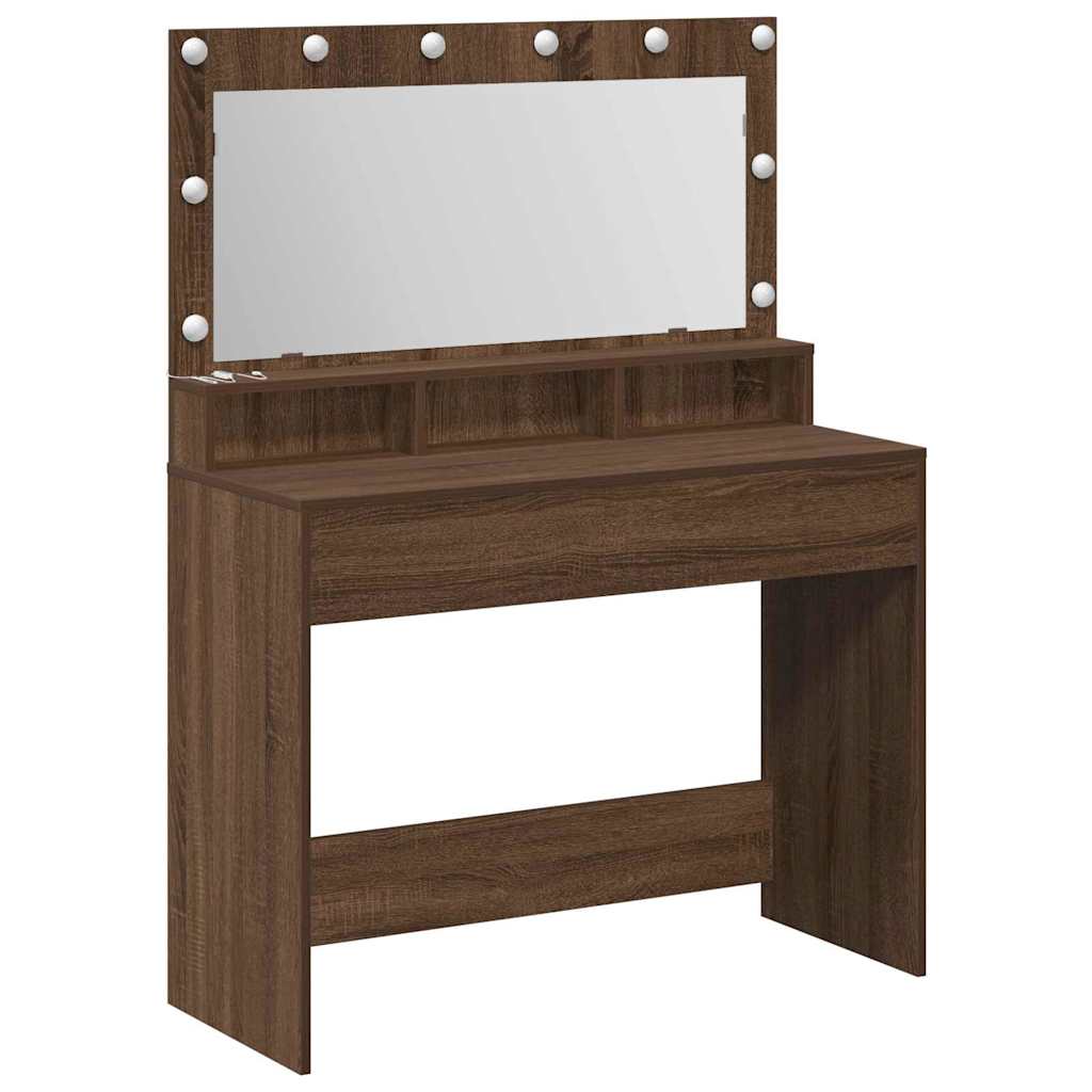 Dressing Table Brown Oak 100 x 41 x 135 cm Engineered Wood