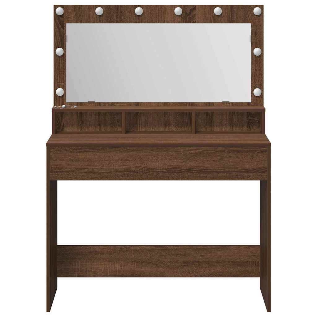 Dressing Table Brown Oak 100 x 41 x 135 cm Engineered Wood