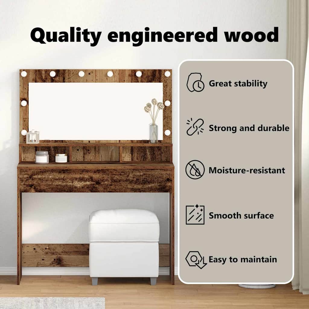 Dressing Table Old Wood 100 x 41 x 135 cm Engineered Wood