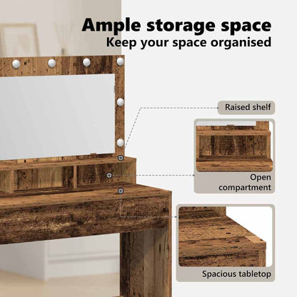 Dressing Table Old Wood 100 x 41 x 135 cm Engineered Wood