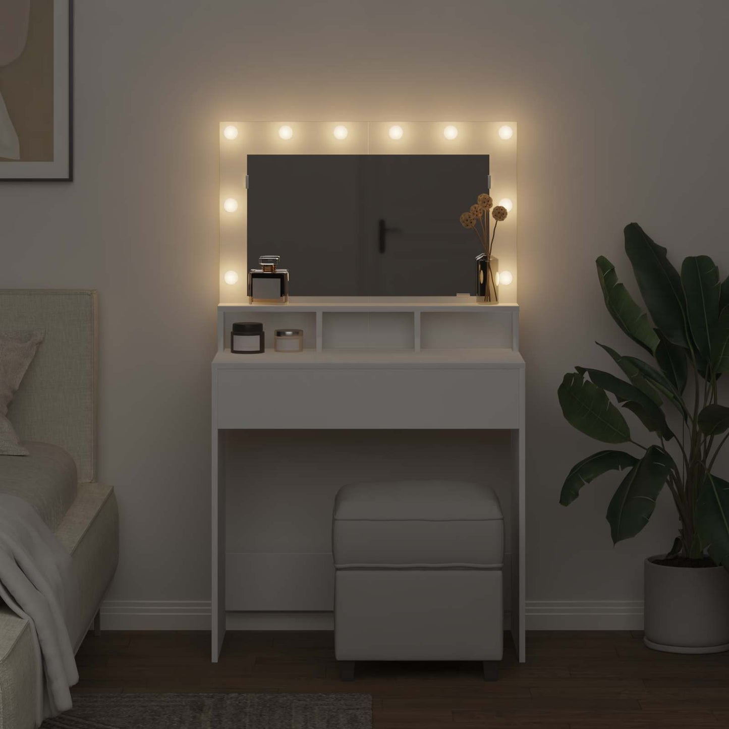 Dressing Table White 78.5 x 41 x 135 cm Engineered Wood