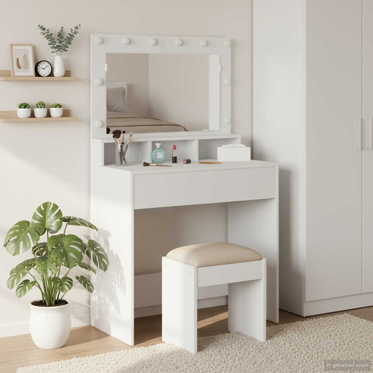 Dressing Table White 75.5 x 41 x 135 cm Engineered Wood