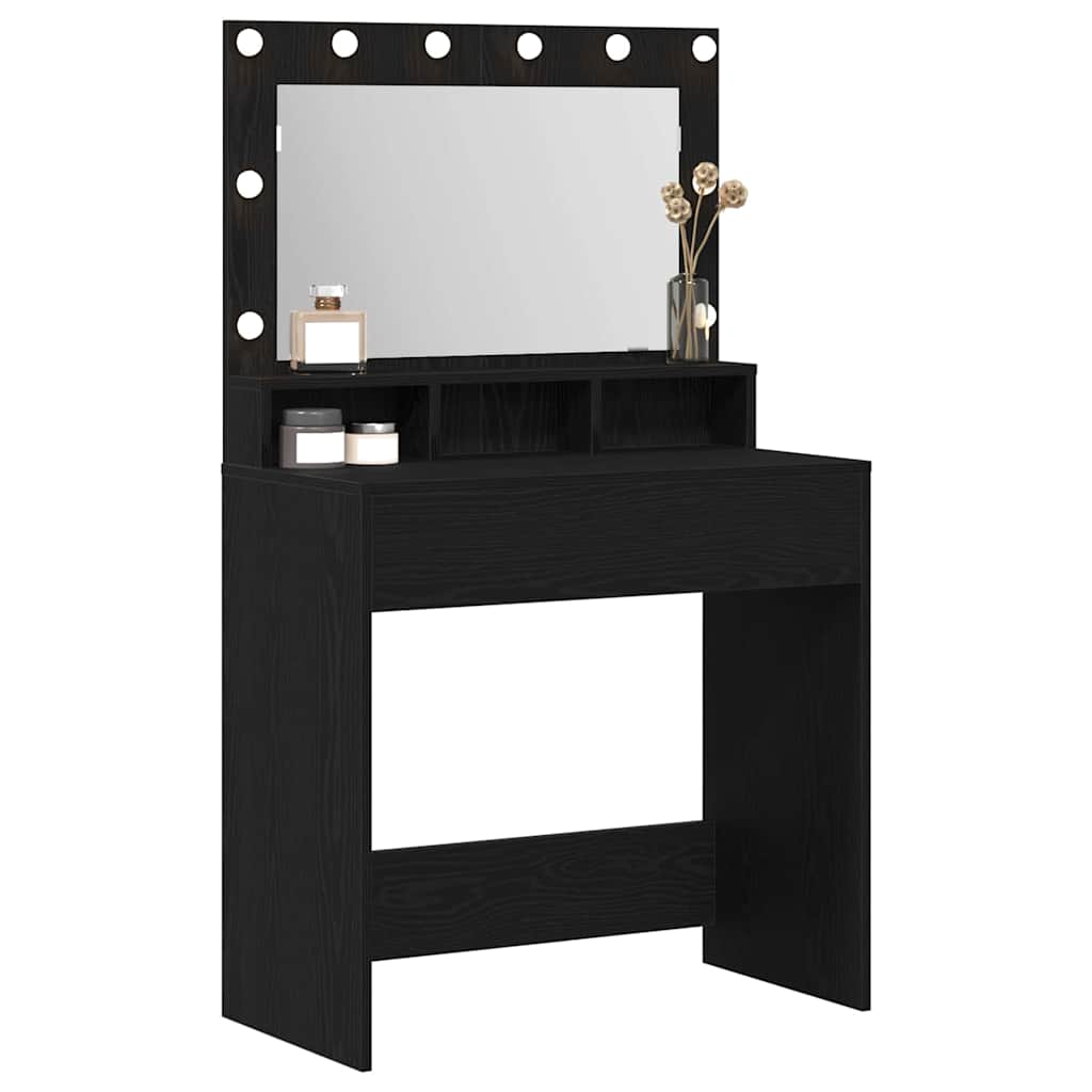 Dressing Table Black Oak 75.5 x 41 x 135 cm Engineered Wood