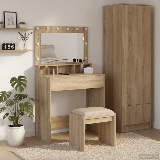 Dressing Table Sonoma Oak 75.5 x 41 x 135 cm Engineered Wood