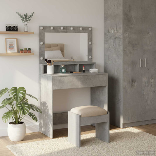Dressing Table Concrete Grey 78.5 x 41 x 135 cm Engineered Wood