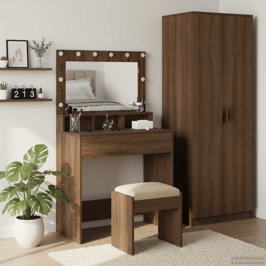 Dressing Table Brown Oak 75.5 x 41 x 135 cm Engineered Wood
