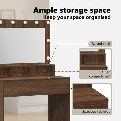 Dressing Table Brown Oak 75.5 x 41 x 135 cm Engineered Wood