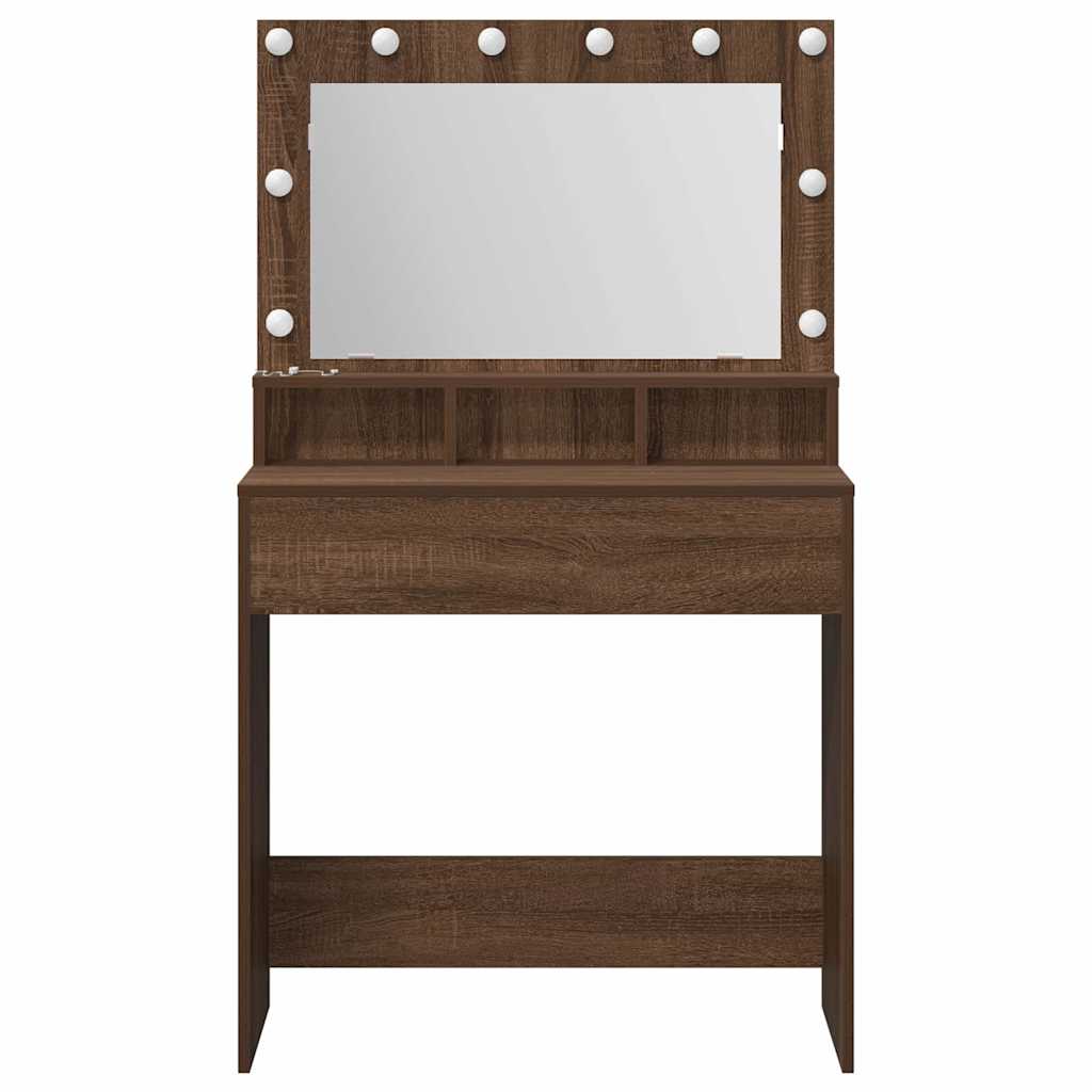 Dressing Table Brown Oak 75.5 x 41 x 135 cm Engineered Wood