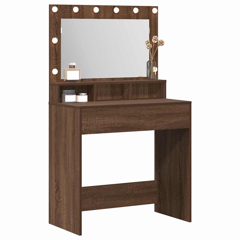 Dressing Table Brown Oak 75.5 x 41 x 135 cm Engineered Wood