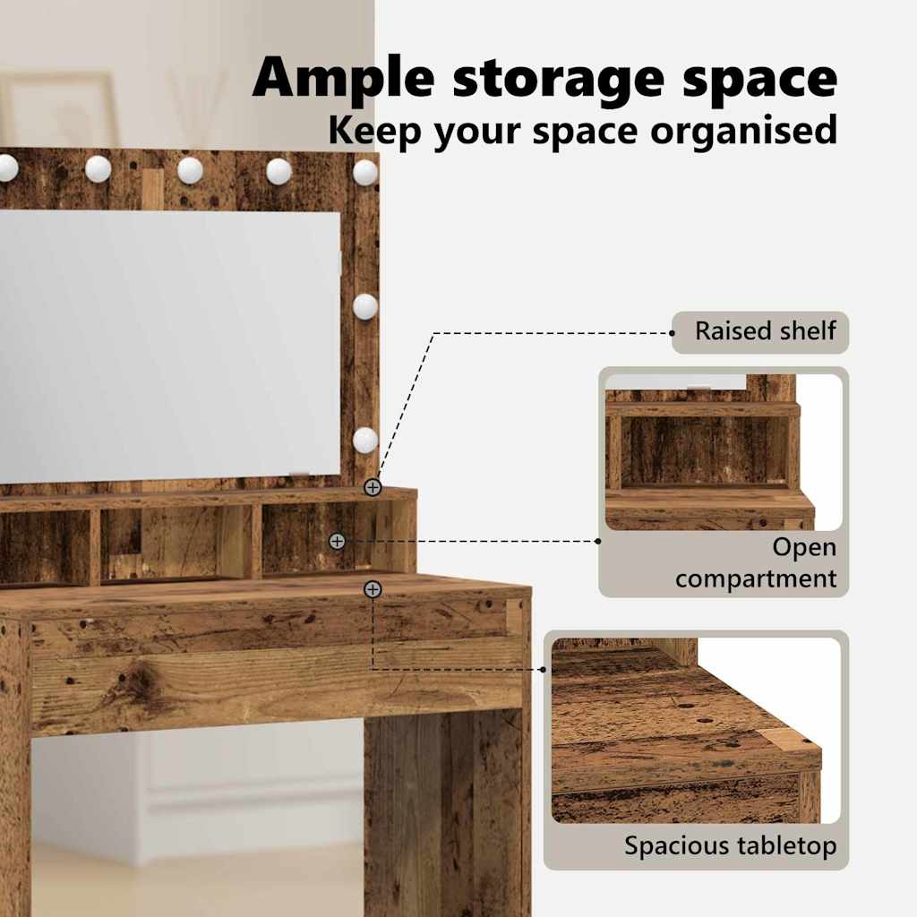 Dressing Table Old Wood 75.5 x 41 x 135 cm Engineered Wood