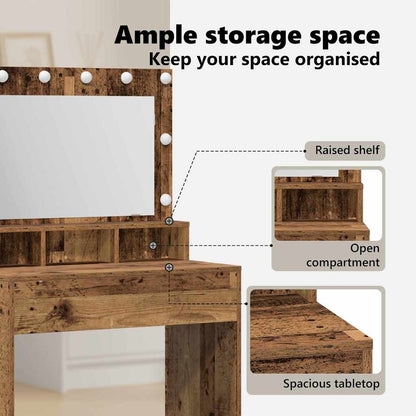 Dressing Table Old Wood 75.5 x 41 x 135 cm Engineered Wood