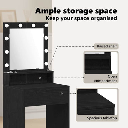 Dressing Table Black Oak 50 x 41 x 135 cm Engineered Wood